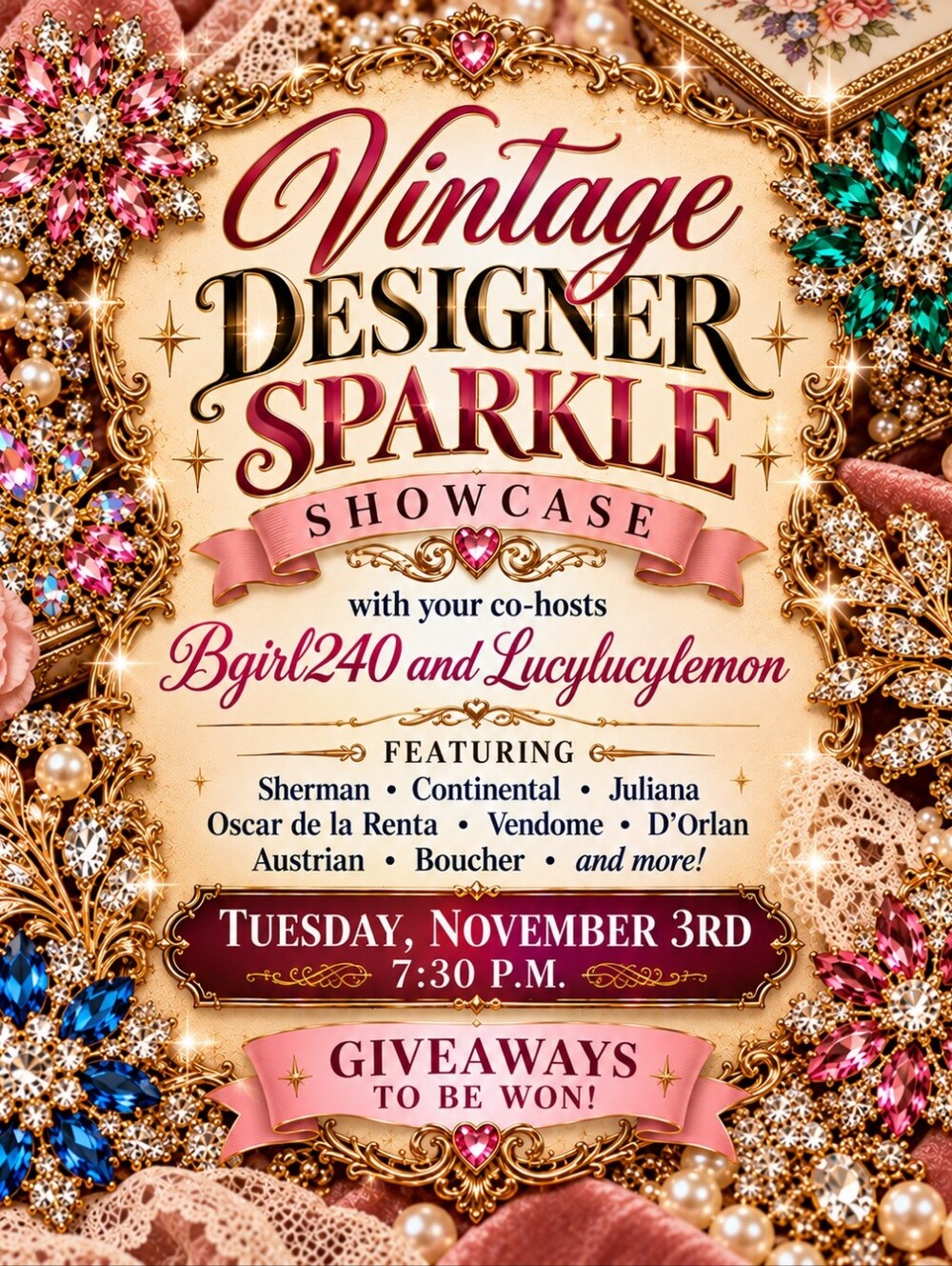 Vintage Designer Sparkle Showcase Show Nov.3